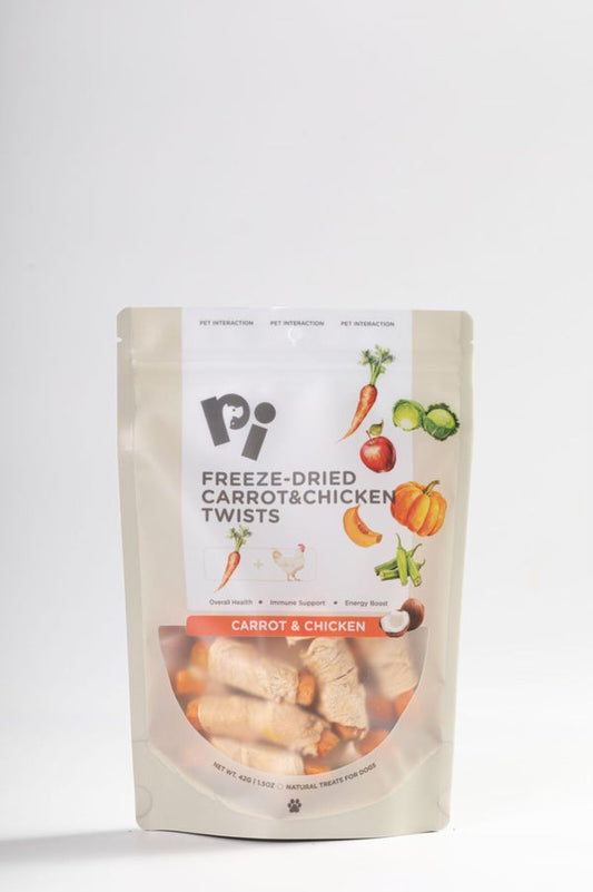 PI Pet Food – Freeze-Dried Carrots & Chicken Twists – 42g