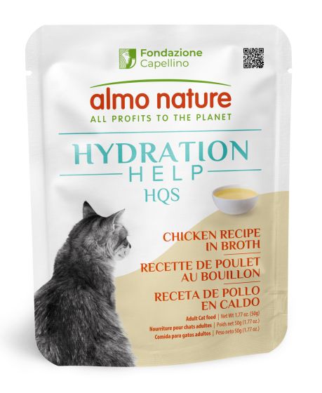 Almo Nature HQS Hydration Help - Chicken Recipe In Broth, Supplemental Wet Food, 50g