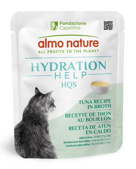 Almo Nature HQS Hydration Help - Tuna Recipe In Broth, Adult Cat Wet Food, 50-g