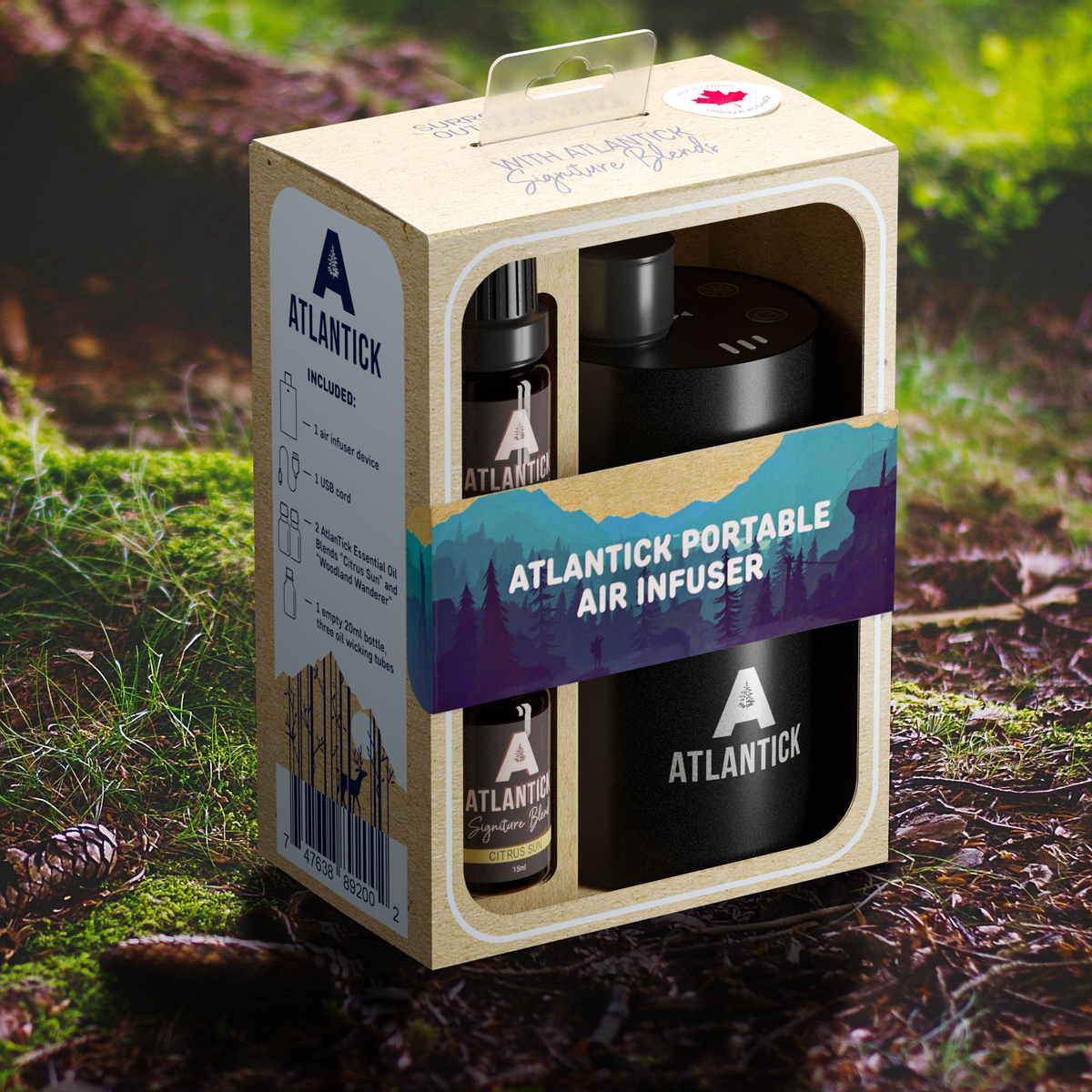 AtlanTick Portable Air Infuser – Waterless Ultrasonic Essential Oil Diffuser
