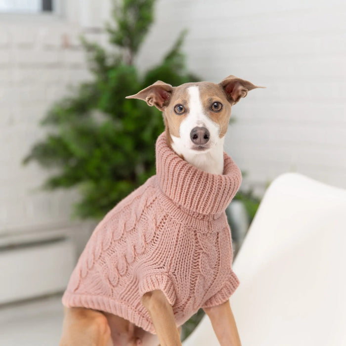 GF Pet Chalet Dog Sweater, Pink, 3XS