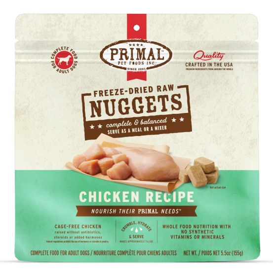 Primal Raw Freeze-Dried Nuggets Chicken Formula Dog Food, 5.5-oz (Size: 5.5-oz)