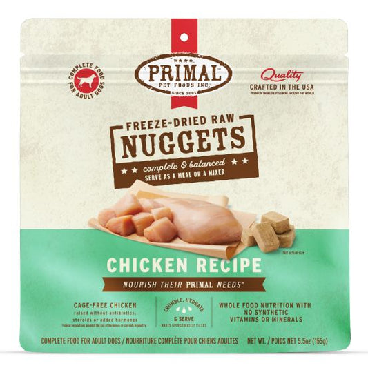 Primal Raw Freeze-Dried Nuggets Chicken Formula Dog Food, 5.5-oz (Size: 5.5-oz)
