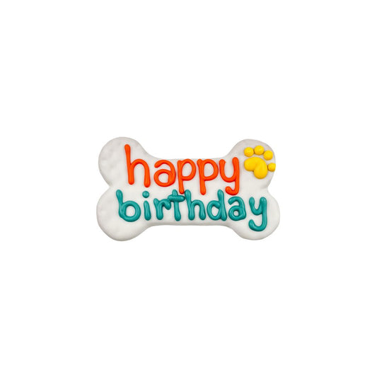 Bosco & Roxys - White Happy Birthday Bone - Large