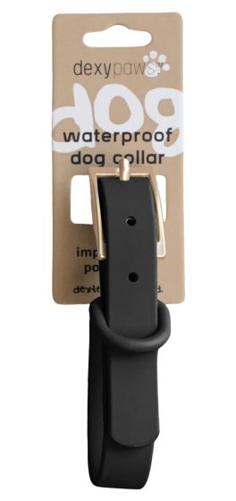 Dexypaws - Waterproof Dog Collar - Black  - Small