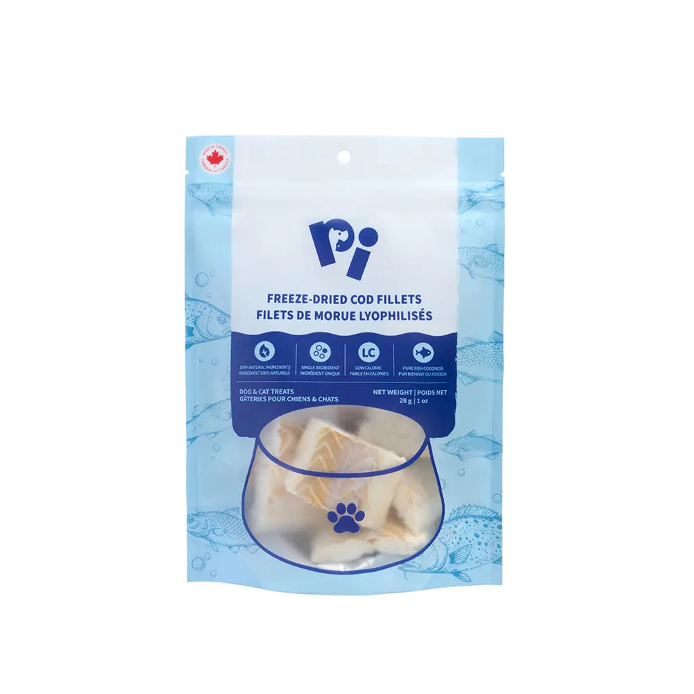 PI Pet Food Freeze-Dried Cod Fillets Dog & Cat Treat 28-g Courtice Ontario
