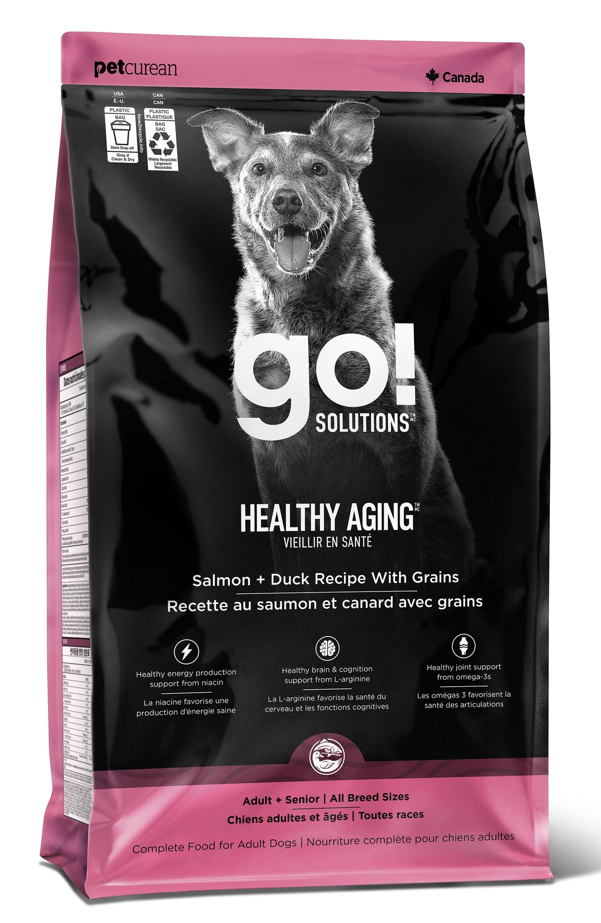 Go! Solutions Healthy Aging Salmon + Duck Recipe with Grains Dry Dog Food 3.5-lb Port Hope Ontario