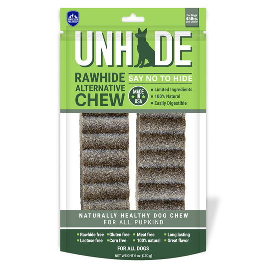 Unhide Rawhide Alternative Chew Medium Dog 2pk, 6-oz