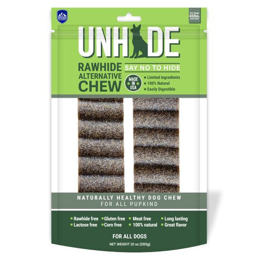 Unhide Rawhide Alternative Chew Large Dog, 2-pk