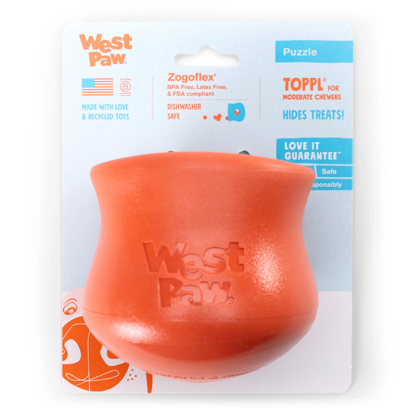 West Paw Zogoflex Toppl Dog Toy, Cardinal (Limited Edition), Large