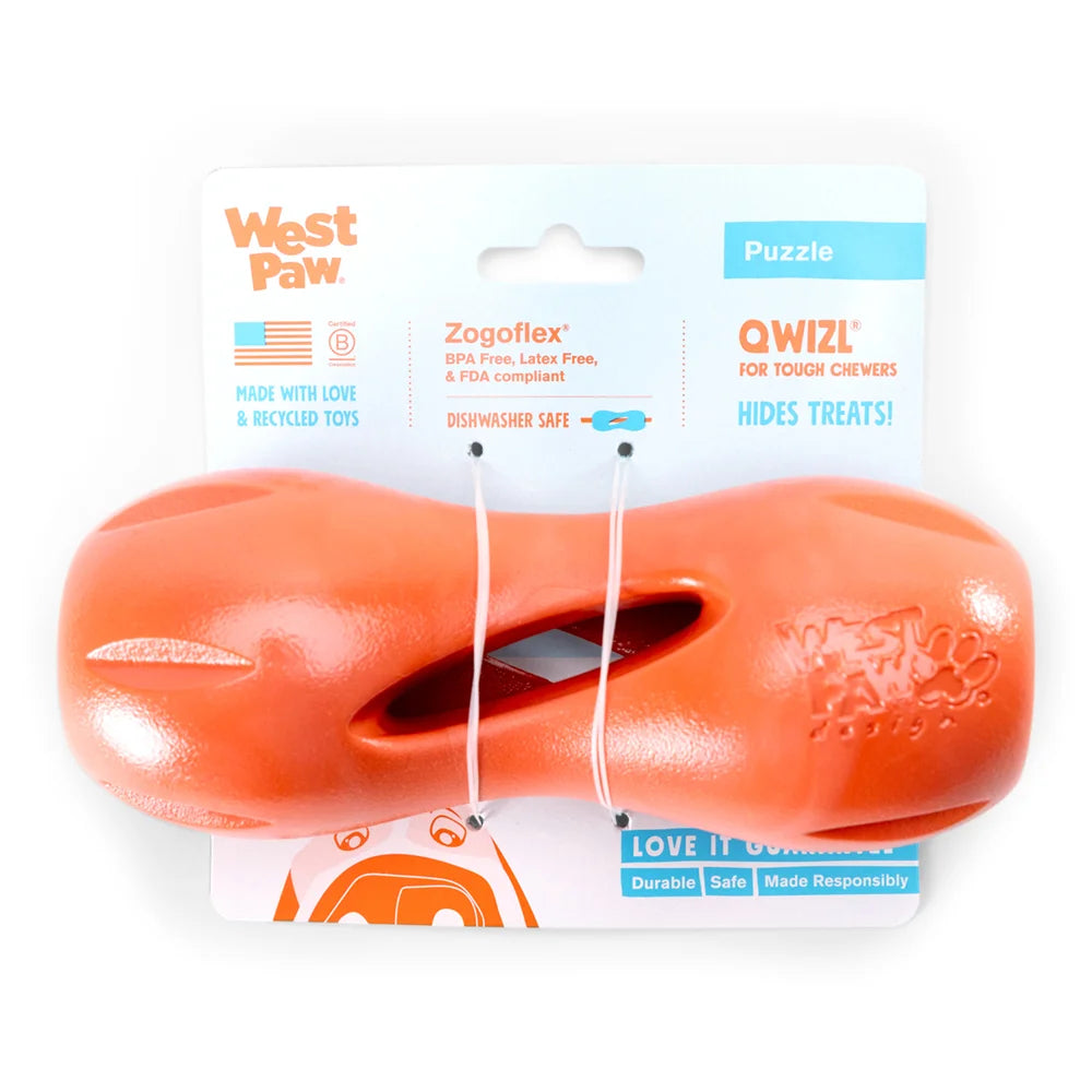 West Paw Zogoflex Qwizl Dog Toy, Cardinal (Limited Edition), Large