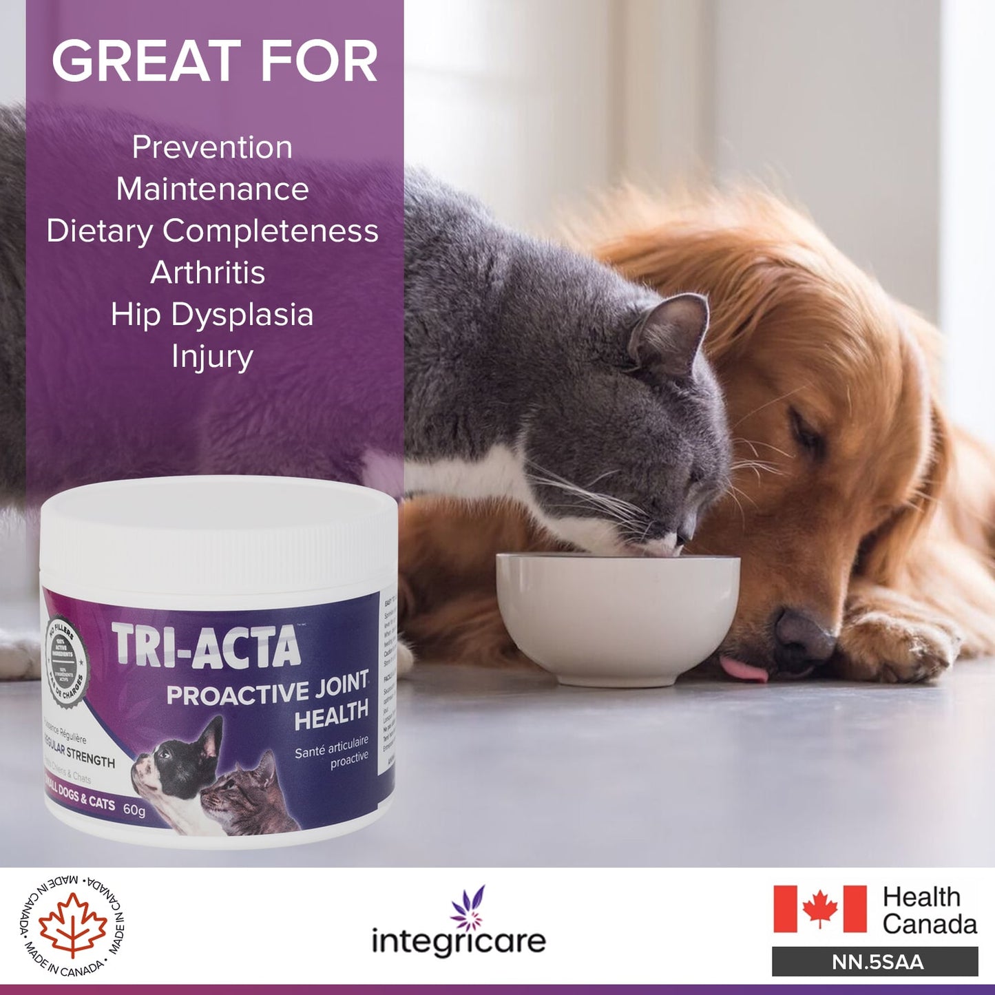 Tri-Acta Regular Strength Joint Health Supplement for Small Dogs & Cats, 60-gram (Size: 60-gram)