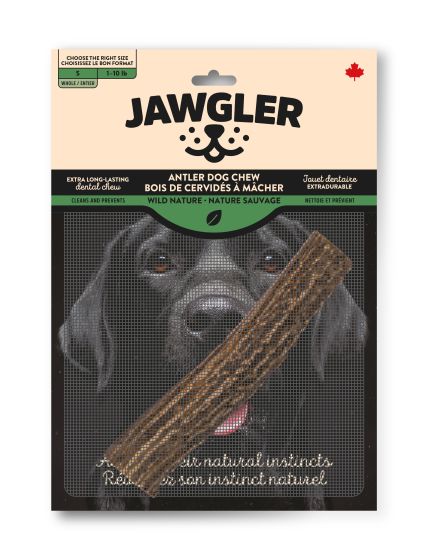 Jawgler Whole Awesome Antler Dental Dog Chew, Natural, Small