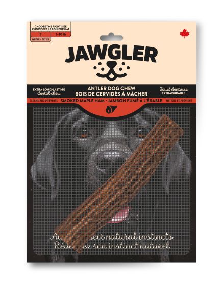 Jawgler Antler Dog Chew, Whole Smoked Ham, Small