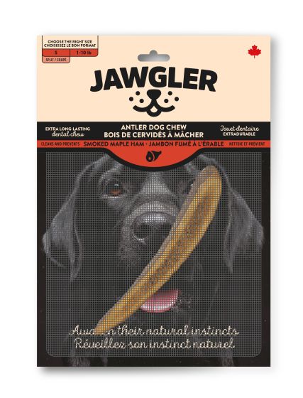 Jawgler Antler Dog Chew, Split Smoked Ham, Small