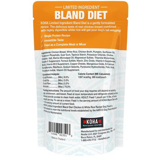 KOHA Bland Diet - Chicken + White Rice, 12.5oz