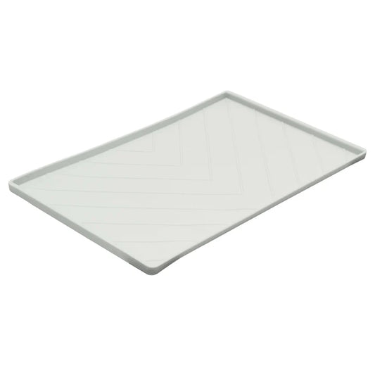 Messy Mutts Silicone Mat with Metal Rods | Light Grey | Medium
