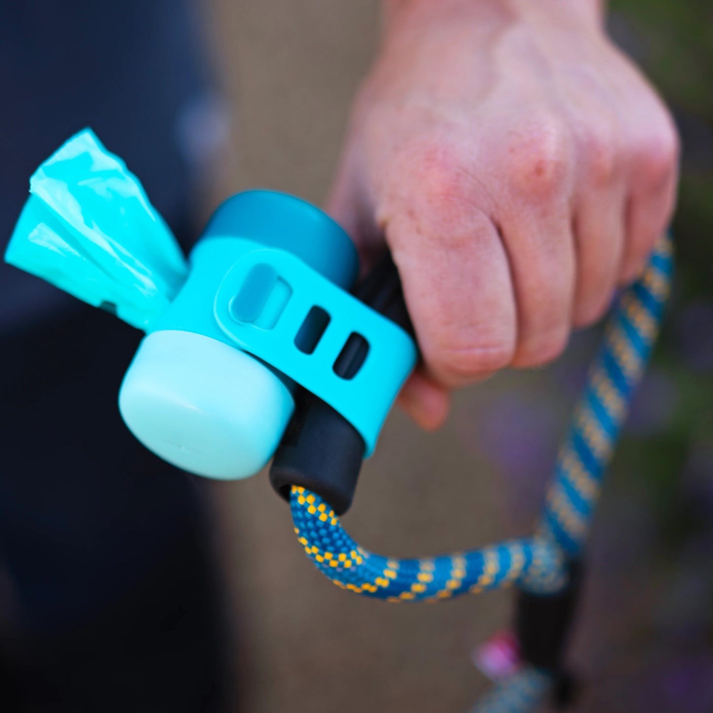 Messy Mutts Silicone Waste Bag Dispenser w/ strap - Blue