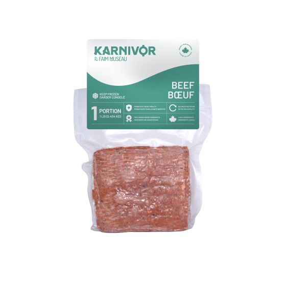 Karnivor by Faim Museau Beef Single Portion Frozen Raw Dog Food 454-g Port Hope Ontario