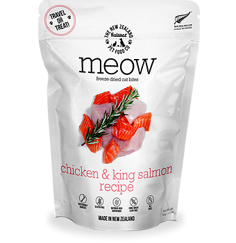 New Zealand Natural Pet Food Meow Chicken? & King Salmon Freeze-Dried Cat Food, 50-gram (Travel size/Treat) (Size: 50-gram)