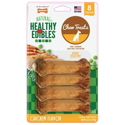 Nylabone Healthy Edibles Chicken Chew Treats Petite 8-Count