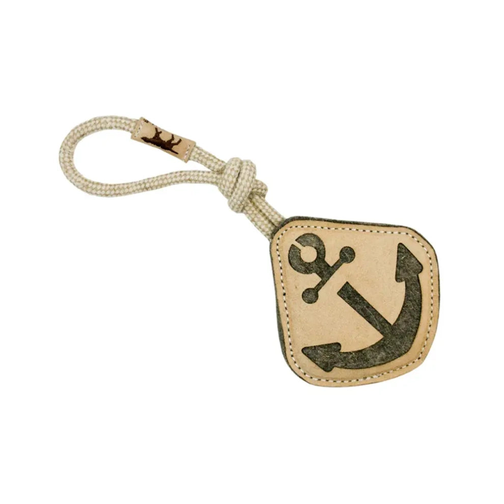 Tall Tails – Natural Leather & Wool Anchor – 14″