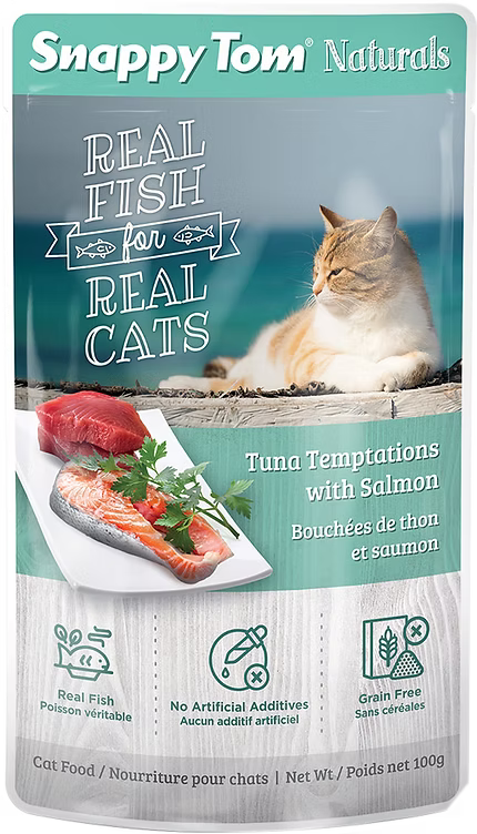 Snappy Tom Naturals Tuna Temptations with Salmon Wet Cat Food, 100-gm
