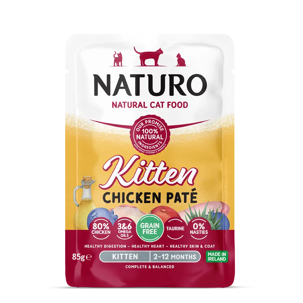 NATURO PET FOODS Feline Kitten GF Chicken Pate Pouch, 85-gr
