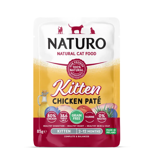 NATURO PET FOODS Feline Kitten GF Chicken Pate Pouch, 85-gr