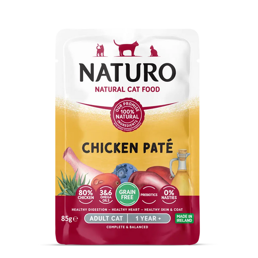 NATURO PET FOODS Feline GF Chicken Pate Pouch, 85-gr