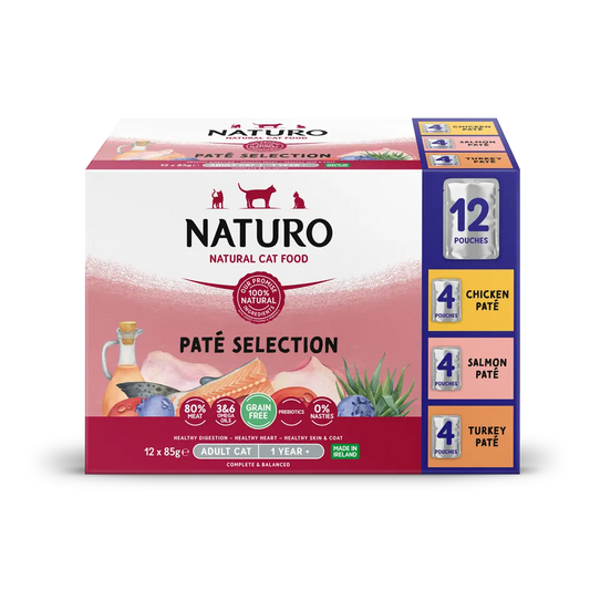 NATURO PET FOODS Feline Grain Free Variety Pate Pouch, 85-gr x 12 Pouches