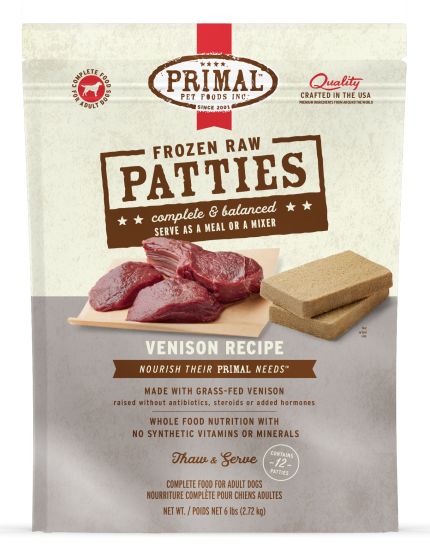 Primal Frozen Venison Patties Dog, 6lb