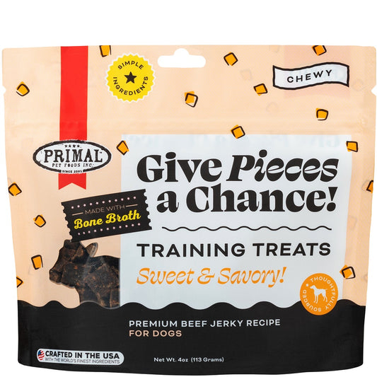 Primal Give Pieces a Chance Beef with Broth Dog Treats, 4-oz (Size: 4-oz)