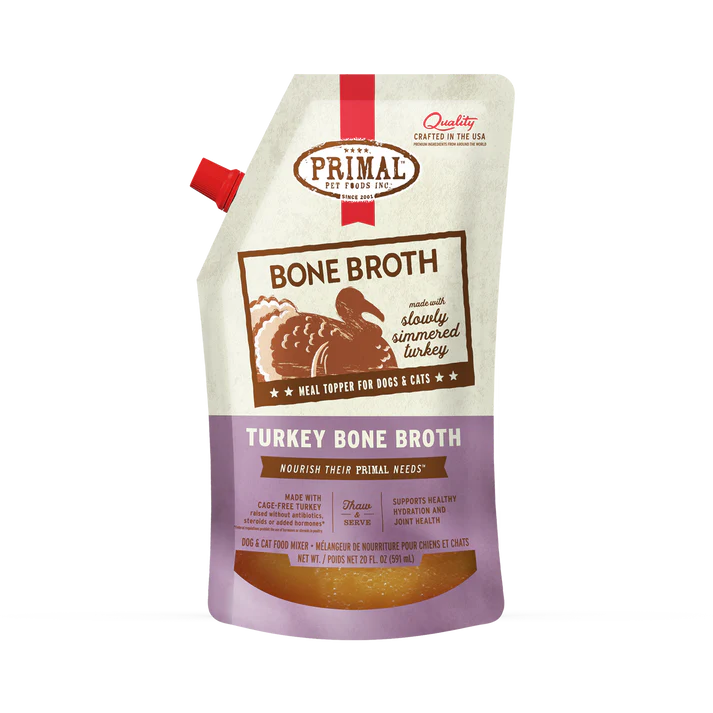 Primal Bone Broth Turkey Recipe Frozen for Dogs and Cats 20-oz Courtice Ontario