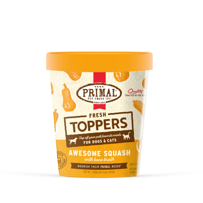 Primal Fresh Toppers Awesome Squash, Frozen Dog & Cat Food Topper, 16-oz