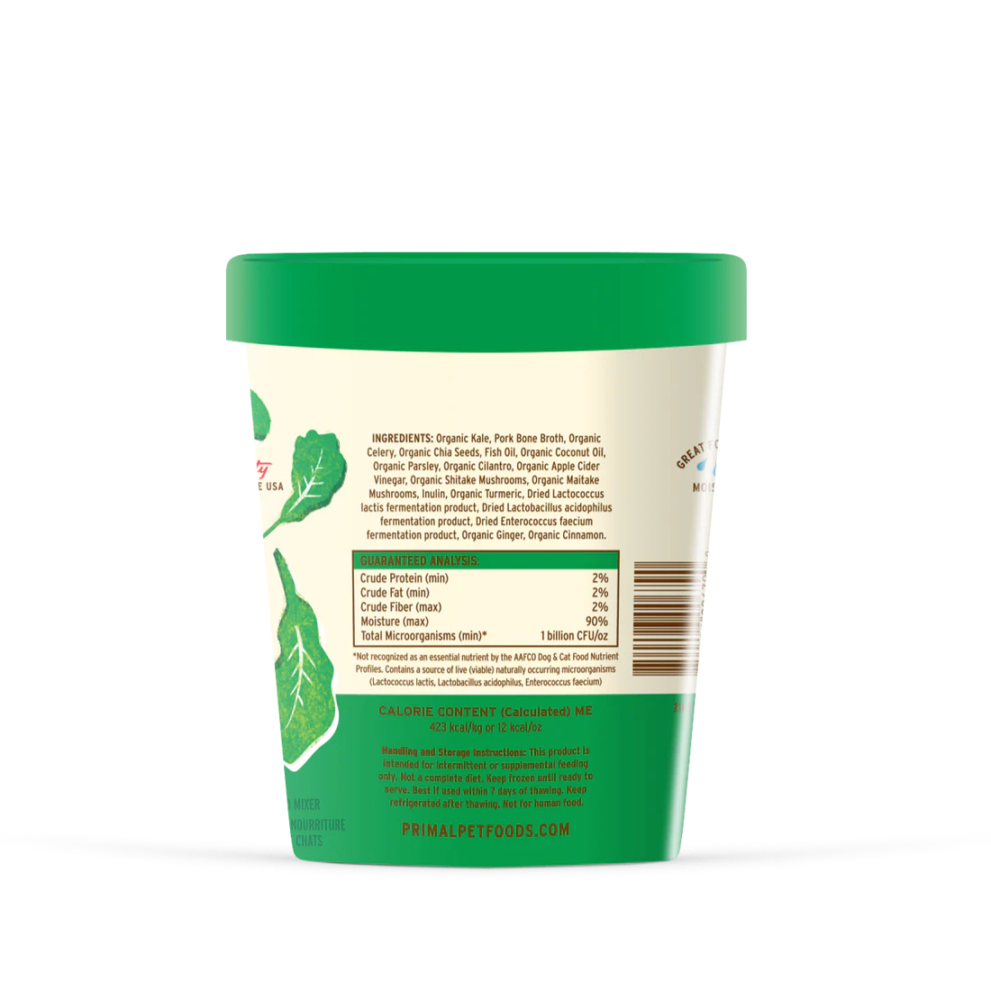 Primal Fresh Toppers Power Greens, Frozen Dog & Cat Food Topper, 16-oz