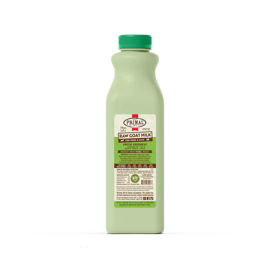 Primal Raw Frozen Goat Milk 'Green Goodness' for Dogs & Cats, 32-oz