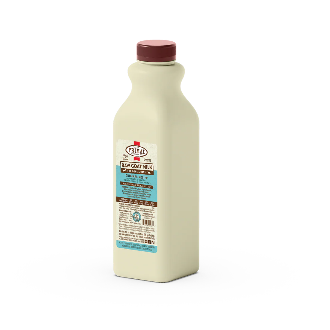 Primal Raw Frozen Goat Milk for Dogs & Cats, 32-oz