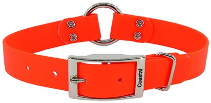 Water And Woods Waterproof Hound Dog Collar With Center Ring Orange Dog 1inx24in 1pc