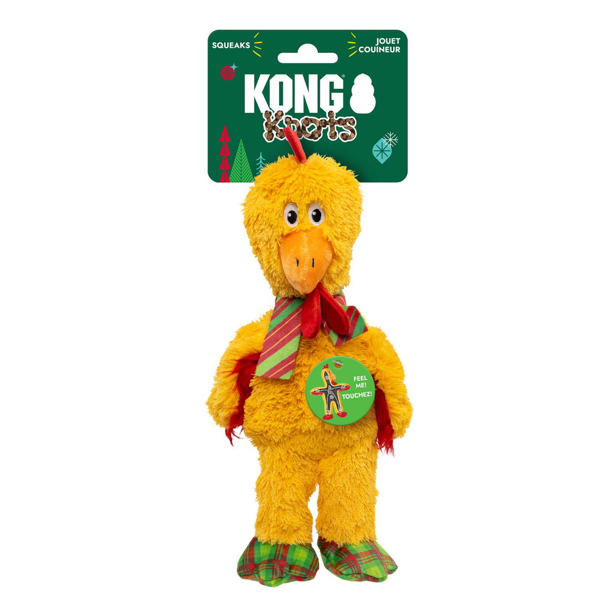 KONG Holiday Knots Chicken Plush Dog Toy Small/Medium