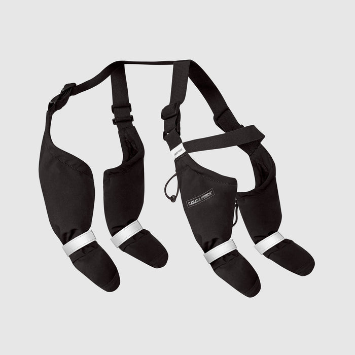 Canada Pooch Suspender Dog Boots, Black, Size 1 Long