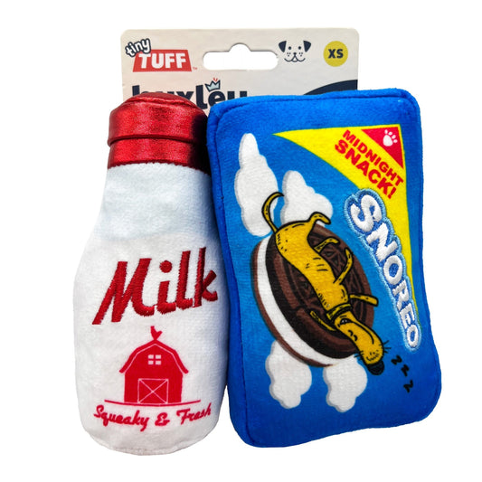 Huxley & Kent - Tiny Tuff Milk + Cookies Dog Toys - 2 Pack