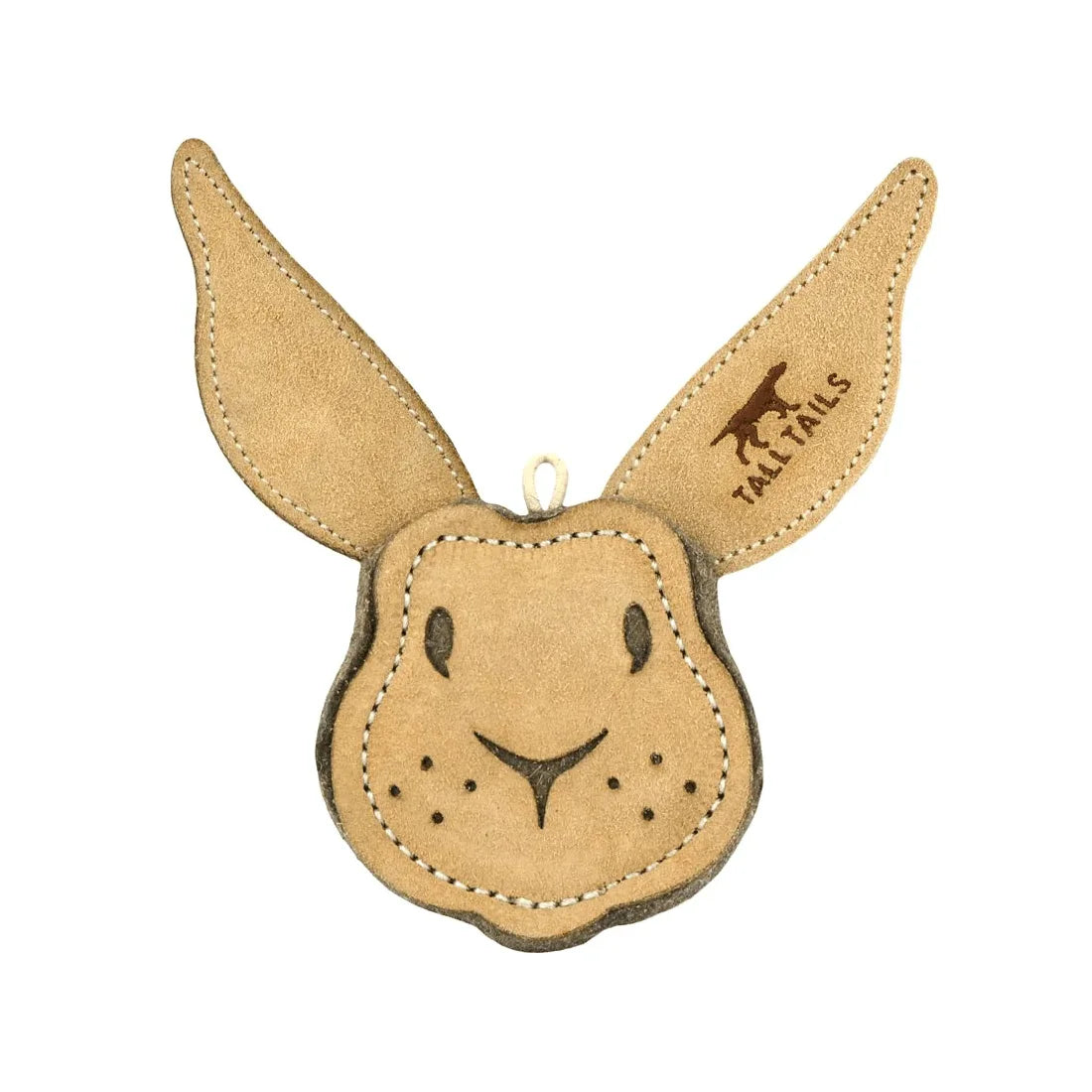 Tall Tails – Natural Leather & Wool Scrappy Rabbit Toy – 4″