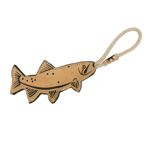 Tall Tails - Natural Leather & Rope Trout Toy - 15"