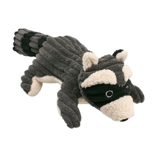 all Tails Plush Raccoon Squeaker Dog Toy 12-in