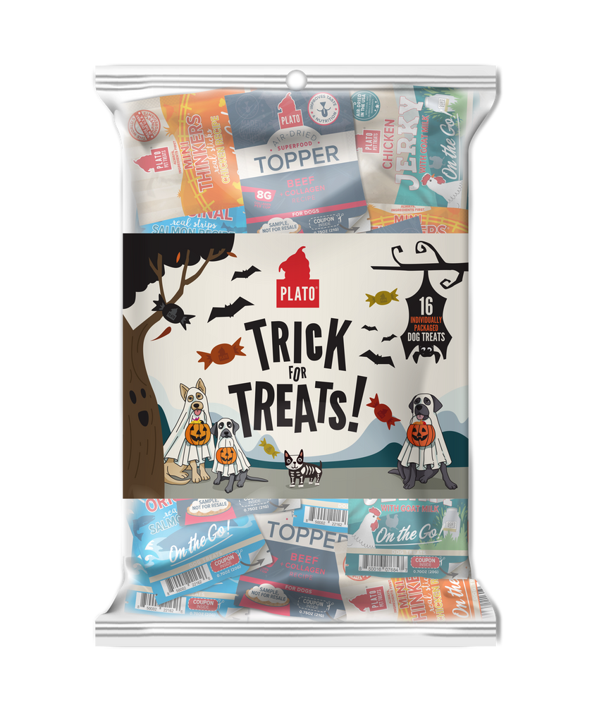 Plato Pet Treats Holiday Trick For Treats Variety Pack, 16 Count