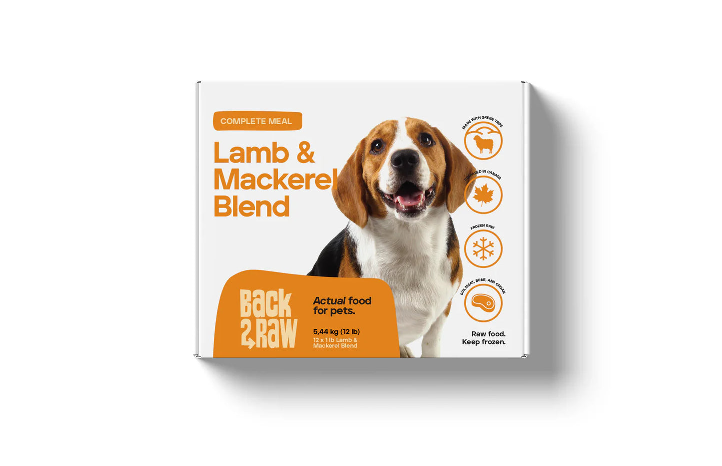 Back2Raw Complete Lamb & Mackerel Blend Frozen Dog Food, 12-lb