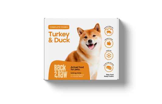 Back2Raw Complete Turkey Blend & Duck Blend Frozen Dog Food, 12-lb