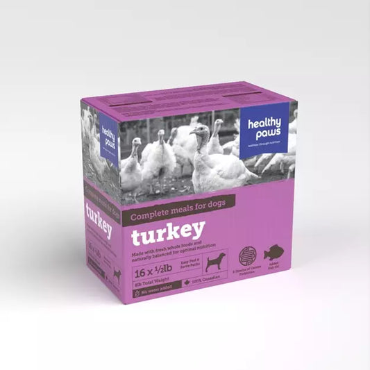Healthy Paws Canine Complete Turkey Dinner 8-lb Frozen Raw Dog Food Newcastle Ontario