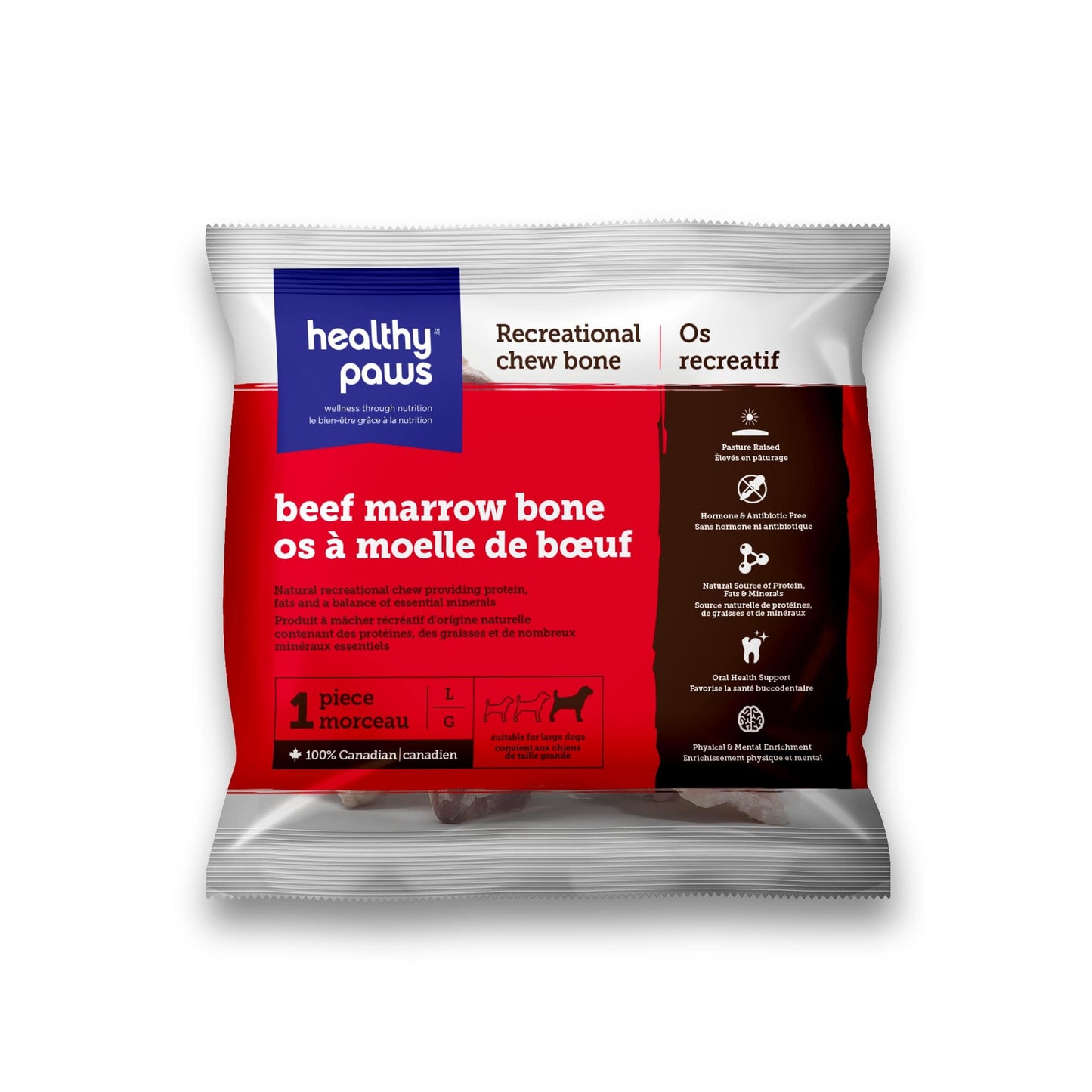 Healthy Paws Recreational Beef Marrow Bone Large - 1 piece